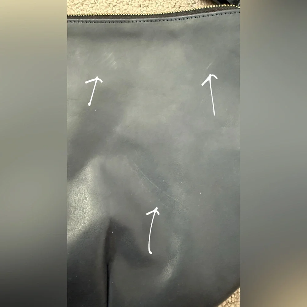 Clare V Moyen Messenger in Blue Leather - Picture 6 of 6